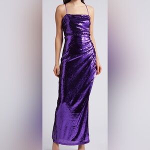 Lulu's Shimmering Violet Sequin Gown